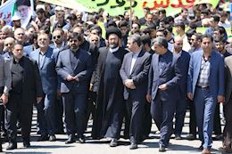 حضور گسترده مردم در راهپیمایی روز قدس پاسخ به اقدامات اخیر نتانیاهو و  ترامپ است